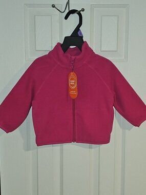 Wonder Nation Baby Size 12 Months Pink Microfleece Zippered Jacket New